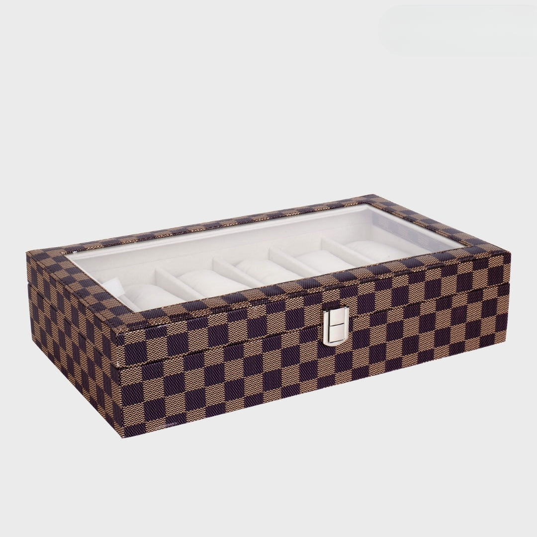 12 Slot Watch Box ( With Glass Top)